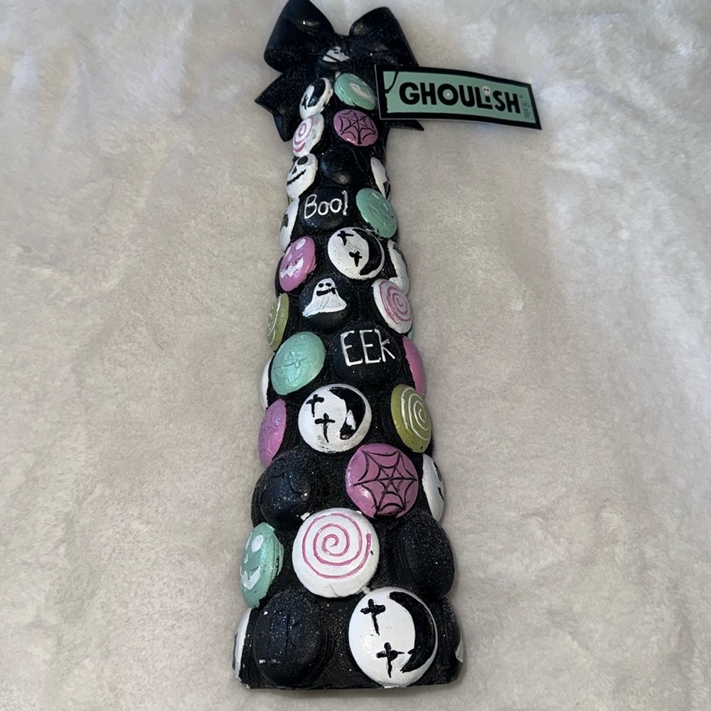 Ghoulish Halloween Resin Candy Tree Table Decor